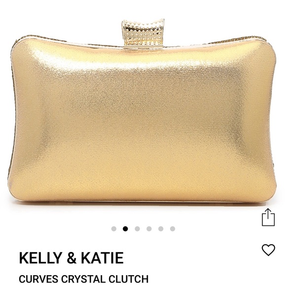 Kelly & Katie Curves Crystal Clutch Gold NWT - Picture 2 of 16